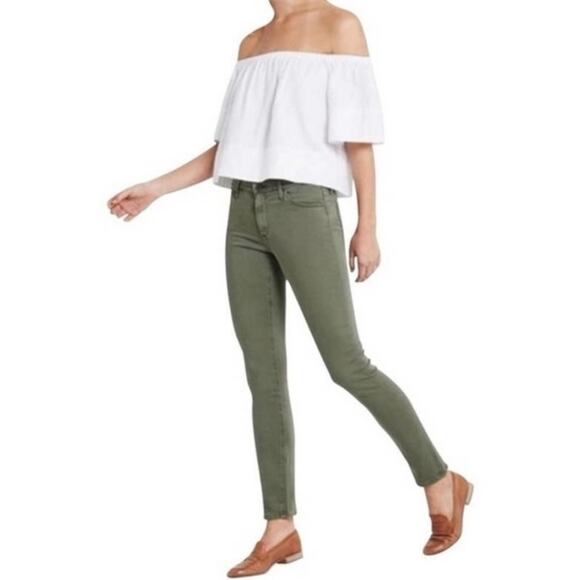 Adriano Goldschmied Khaki Army Green Boho Indie Skinny Jeans Size 26 Preppy - Picture 1 of 14